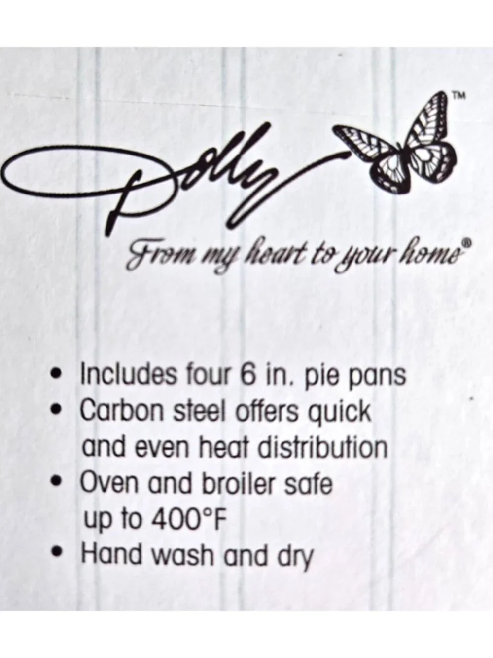 Dolly Parton 6-inch Turquoise Blue Non-Stick Pie Pans Set BRAND NEW Set of 4